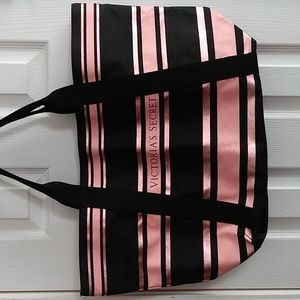 Striped Victoria's  Secret bag